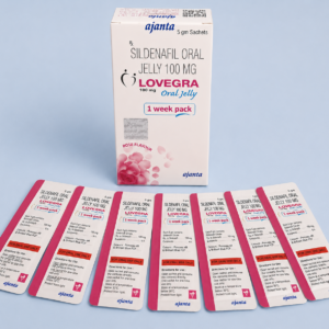 LOVEGRA ORAL JELLY 100 MG - envase y producto, imagen 1