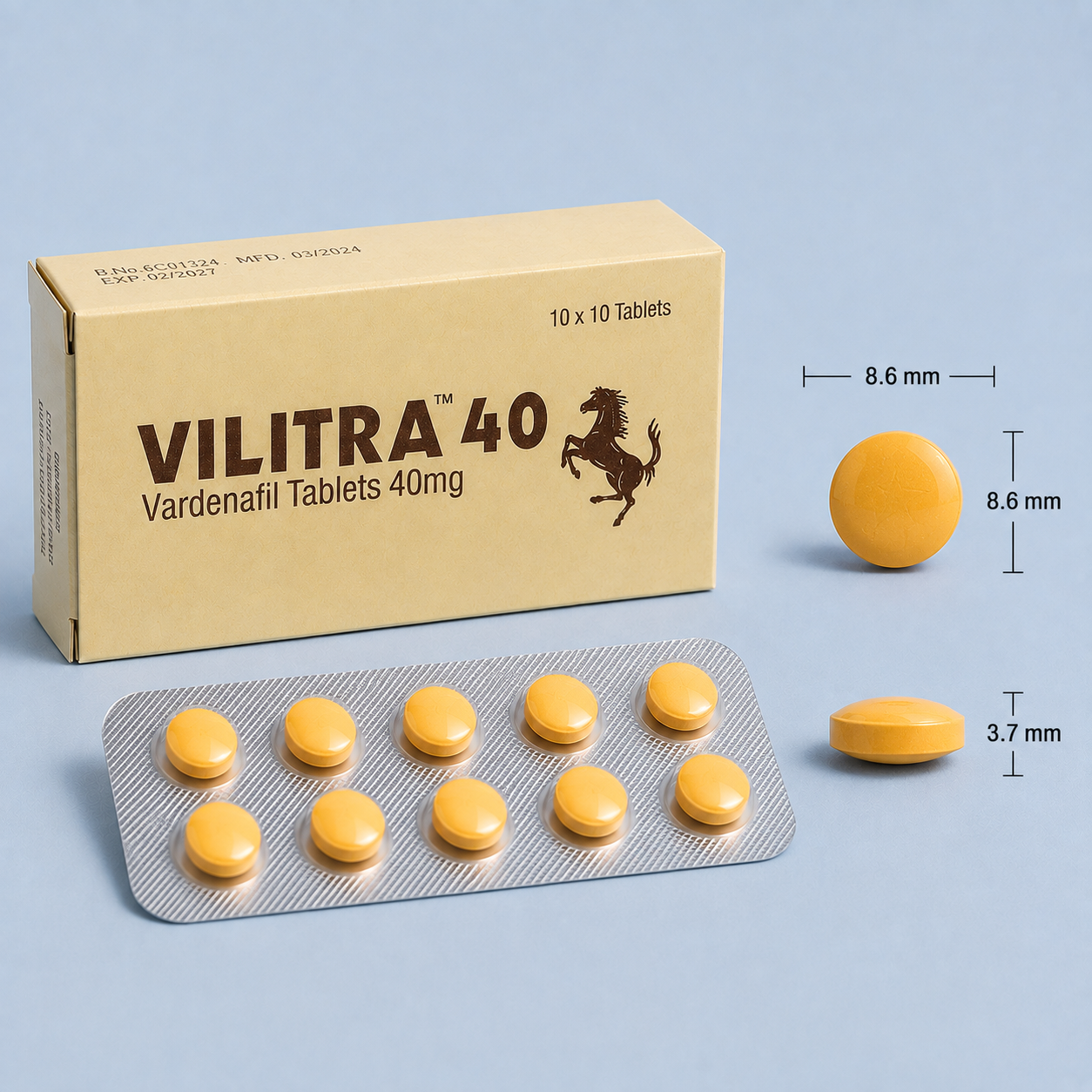 VILITRA 40 - envase y producto, imagen 2